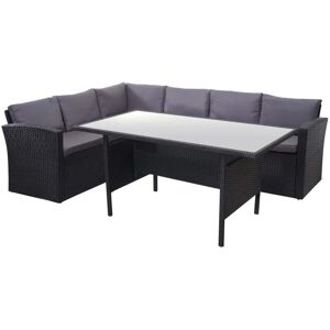 MCW Poly-Rattan-Garnitur A29 Kissen Dunkelgrau MCW Poly-Rattan-Garnitur A29 Kissen Dunkelgrau