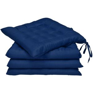 Beautissu 4er Set Stuhlkissen 40x40 mit Bändern Lea Blau Beautissu 4er Set Stuhlkissen 40x40 mit Bändern Lea Blau
