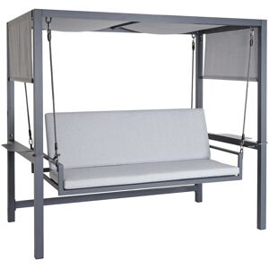 MCW Alu-Hollywoodschaukel L47 195x221x131cm Polster Grau MCW Alu-Hollywoodschaukel L47 195x221x131cm Polster Grau