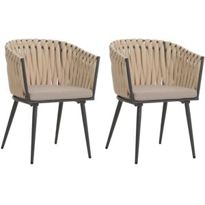 MCW Gartenstuhl N38 2er-Set Creme Kissen Hellbraun MCW Gartenstuhl N38 2er-Set Creme Kissen Hellbraun
