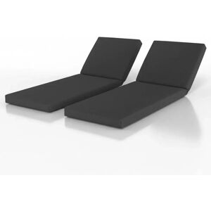 Beautissu 2er Set Deckchair Auflagen Wasserdicht QD-RL 190x60cm Anthrazit Beautissu 2er Set Deckchair Auflagen Wasserdicht QD-RL 190x60cm Anthrazit