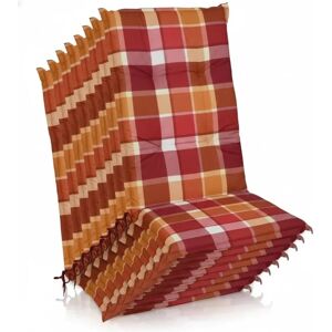 Beautissu 8er Set Hochlehner Auflagen Set 120x50 cm Polster Rot Kariert Beautissu 8er Set Hochlehner Auflagen Set 120x50 cm Polster Rot Kariert