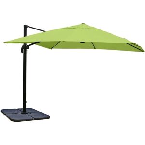 MCW Ampelschirm A96 3x3m Alu/Stahl Grün mit Ständer Drehbar MCW Ampelschirm A96 3x3m Alu/Stahl Grün mit Ständer Drehbar