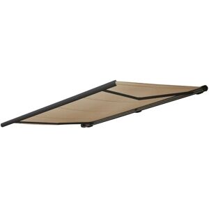 MCW Kassetten-Markise H122 mit Volant 4x3m Polyester Grau/Weiß MCW Kassetten-Markise H122 mit Volant 4x3m Polyester Grau/Weiß