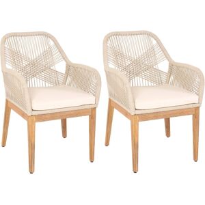 MCW Gartenstuhl H56b 2er-Set beige Kissen Creme-Weiß MCW Gartenstuhl H56b 2er-Set beige Kissen Creme-Weiß