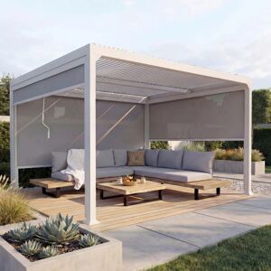 MCW Alu Pergola L41 mit 3x Seitenwand Weiß 3x3,7m MCW Alu Pergola L41 mit 3x Seitenwand Weiß 3x3,7m