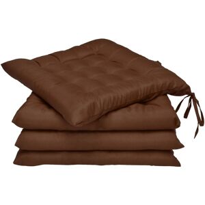 Beautissu 4er Set Stuhlkissen 40x40 mit Bändern Lea Braun Beautissu 4er Set Stuhlkissen 40x40 mit Bändern Lea Braun