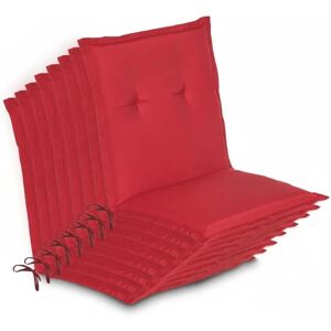 Beautissu 8er Set Niedriglehner Auflage Gartenstuhl Loft NL 100x50x6cm Rot Beautissu 8er Set Niedriglehner Auflage Gartenstuhl Loft NL 100x50x6cm Rot