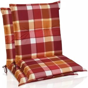 Beautissu 2er Set Sunny RO Niedriglehner Auflagen 100x50 cm in Rot Kariert Beautissu 2er Set Sunny RO Niedriglehner Auflagen 100x50 cm in Rot Kariert