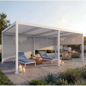 MCW Alu Pergola L41 mit 3x Seitenwand Weiß 3x6m MCW Alu Pergola L41 mit 3x Seitenwand Weiß 3x6m