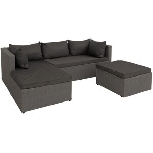 MCW Garnitur O46 3-teilig Grau Polster Dunkelgrau MCW Garnitur O46 3-teilig Grau Polster Dunkelgrau