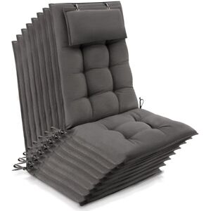 Beautissu 8er Set Sun-HL Hochlehner Auflage 120x50x8cm Taupe Beautissu 8er Set Sun-HL Hochlehner Auflage 120x50x8cm Taupe