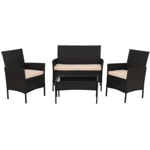 MCW Garten-Garnitur N98 4-teilig Anthrazit Kissen Creme MCW Garten-Garnitur N98 4-teilig Anthrazit Kissen Creme