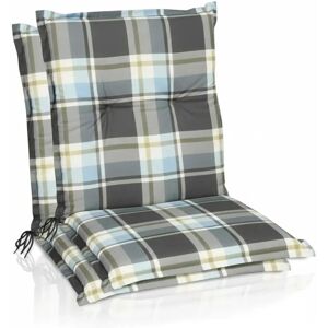 Beautissu 2er Set Sunny BK Niedriglehner Auflagen 100x50 cm in Blau Kariert Beautissu 2er Set Sunny BK Niedriglehner Auflagen 100x50 cm in Blau Kariert