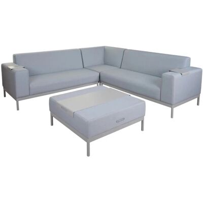 MCW Alu-Garten-Garnitur C47 7-teilig Blau mit Ablage ohne Kissen MCW Alu-Garten-Garnitur C47 7-teilig Blau mit Ablage ohne Kissen