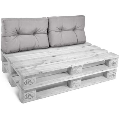 Beautissu ECO Style Palettenkissen Rücken 60x40x10cm Hellgrau 2tlg Beautissu ECO Style Palettenkissen Rücken 60x40x10cm Hellgrau 2tlg