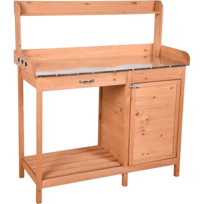 Garden Pleasure Gartentisch Rechteckig Holz Braun 45,5 cm x 112,3 cm Garden Pleasure Gartentisch Rechteckig Holz Braun 45,5 cm x 112,3 cm