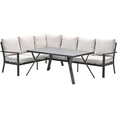 Garden Impressions Sergio Aluminium Eckgartenmöbelset Essgruppe Loungeset Mit Tisch und Kissen Garden Impressions Sergio Aluminium Eckgartenmöbelset Essgruppe Loungeset Mit Tisch und Kissen