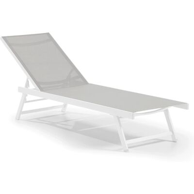 LECO Elina Grau/Weiß Gartenliege - Höhenverstellbar, Leicht, Klappbar LECO Elina Grau/Weiß Gartenliege - Höhenverstellbar, Leicht, Klappbar