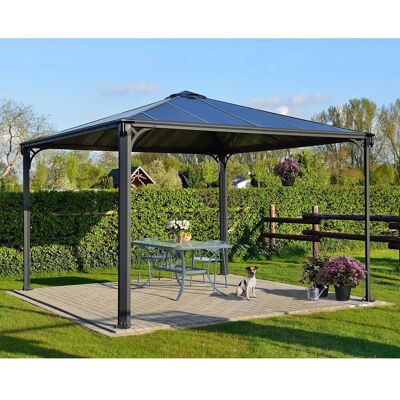 Palram - Canopia Palermo 3.6 x 3.6 GartenPavillon Anthrazit inkl. LED Set Palram - Canopia Palermo 3.6 x 3.6 GartenPavillon Anthrazit inkl. LED Set