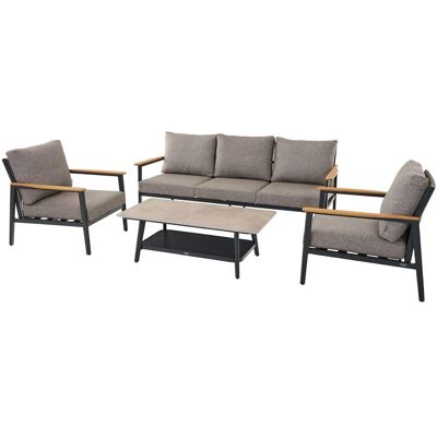 Siena Garden Loungeset Liguria 87 x 206 x 120 cm Anthrazitgrau 4-teilig FSC® Siena Garden Loungeset Liguria 87 x 206 x 120 cm Anthrazitgrau 4-teilig FSC®