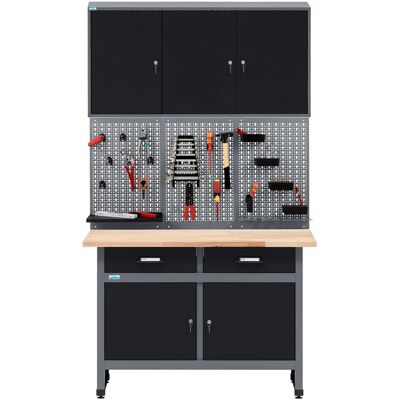 Küpper Werkbank-Set 3-teilig 1,20 m Schwarz-Hellgrau Küpper Werkbank-Set 3-teilig 1,20 m Schwarz-Hellgrau