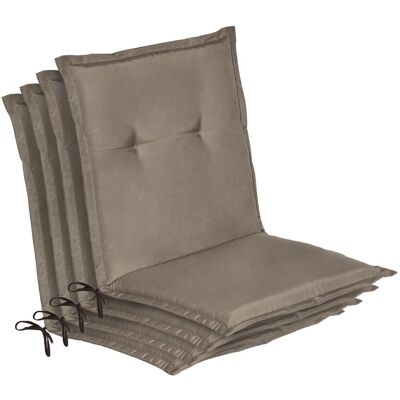 Beautissu 4er Set Niedriglehner Auflage Gartenstuhl Loft NL 100x50x6cm Taupe Beautissu 4er Set Niedriglehner Auflage Gartenstuhl Loft NL 100x50x6cm Taupe