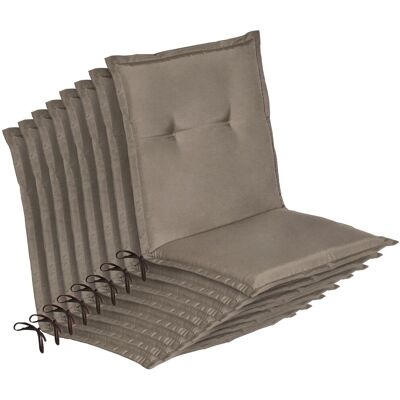 Beautissu 8er Set Niedriglehner Auflage Gartenstuhl Loft NL 100x50x6cm Taupe Beautissu 8er Set Niedriglehner Auflage Gartenstuhl Loft NL 100x50x6cm Taupe