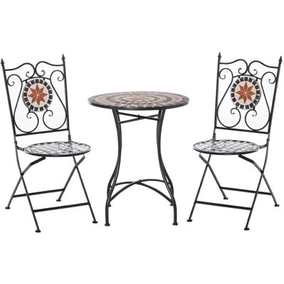 Outsunny Gartenmöbel-Set für 2 Personen Metall Keramik 60 x 71H cm Mehrfarbing Outsunny Gartenmöbel-Set für 2 Personen Metall Keramik 60 x 71H cm Mehrfarbing