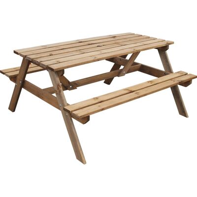 Picknick-Gartentisch Holz Braun 71,2 cm x 130,5 cm x 148 cm Picknick-Gartentisch Holz Braun 71,2 cm x 130,5 cm x 148 cm