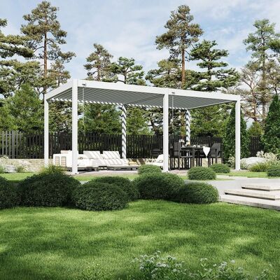 Weide Classic Pergola Aluminium Freistehend 3 X 6 M Weiß Weide Classic Pergola Aluminium Freistehend 3 X 6 M Weiß