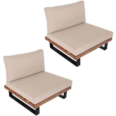 MCW Lounge-Sessel H54 2er-Set Hellbraun Polster Beige MCW Lounge-Sessel H54 2er-Set Hellbraun Polster Beige