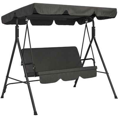 Outsunny Hollywoodschaukel 3-Sitzer mit Sonnendach 172 x 110 x 153 cm Schwarz Outsunny Hollywoodschaukel 3-Sitzer mit Sonnendach 172 x 110 x 153 cm Schwarz
