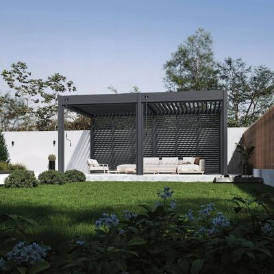 Weide Anthrazit-Aluminium Lamellenwand Für Weide Pergola Drehbare Lamellenanthrazit 0.93 Meter Weide Anthrazit-Aluminium Lamellenwand Für Weide Pergola Drehbare Lamellenanthrazit 0.93 Meter