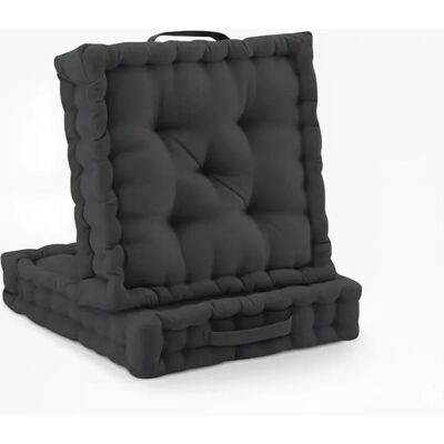 Beautissu Mila Stuhlkissen 50x50x10cm Anthrazit 2tlg Beautissu Mila Stuhlkissen 50x50x10cm Anthrazit 2tlg