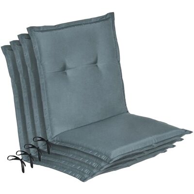Beautissu 4er Set Niedriglehner Auflage Gartenstuhl Loft NL 100x50x6cm Taubenblau Beautissu 4er Set Niedriglehner Auflage Gartenstuhl Loft NL 100x50x6cm Taubenblau