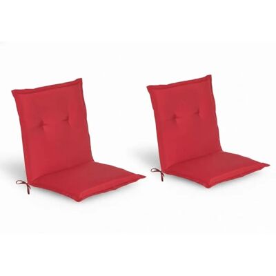 Beautissu 2er Set Niedriglehner Auflage Gartenstuhl Loft NL 100x50x6cm Rot Beautissu 2er Set Niedriglehner Auflage Gartenstuhl Loft NL 100x50x6cm Rot