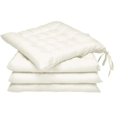 Beautissu 4er Set Stuhlkissen 40x40 mit Bändern Lea Ecru Beautissu 4er Set Stuhlkissen 40x40 mit Bändern Lea Ecru