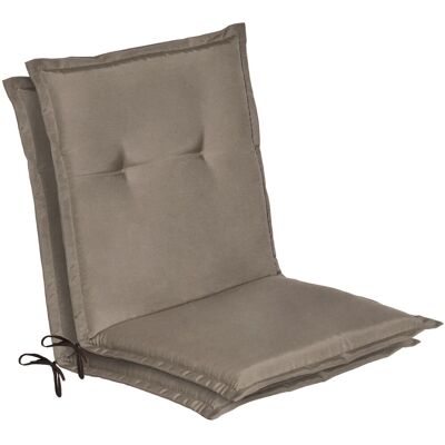 Beautissu 2er Set Niedriglehner Auflage Gartenstuhl Loft NL 100x50x6cm Taupe Beautissu 2er Set Niedriglehner Auflage Gartenstuhl Loft NL 100x50x6cm Taupe