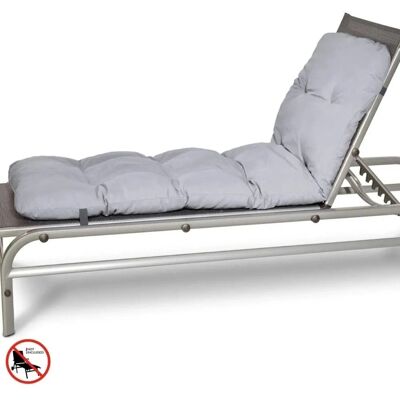 Beautissu 2X Auflage Sonnenliege Deckchair Flair RL 190x60x8 cm Hellgrau Beautissu 2X Auflage Sonnenliege Deckchair Flair RL 190x60x8 cm Hellgrau
