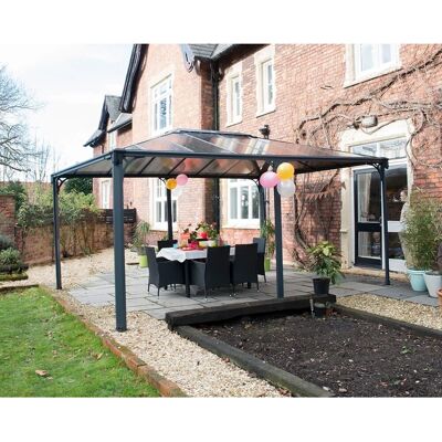 Palram - Canopia Martinique 3.6 x 4.9 GartenPavillon Anthrazit inkl. LED Set Palram - Canopia Martinique 3.6 x 4.9 GartenPavillon Anthrazit inkl. LED Set