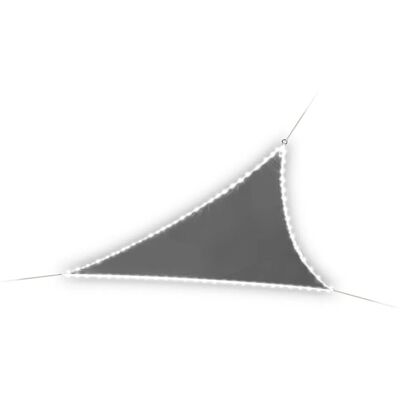 Perel Sonnensegel mit LED-Beleuchtung Dreieckig 3,6 m x 3,6 m x 3,6 m Anthrazit Perel Sonnensegel mit LED-Beleuchtung Dreieckig 3,6 m x 3,6 m x 3,6 m Anthrazit