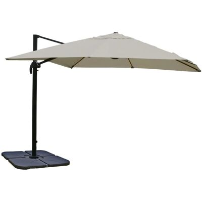 MCW Ampelschirm A96 3,5x3,5m Alu/Stahl Creme-Grau mit Ständer MCW Ampelschirm A96 3,5x3,5m Alu/Stahl Creme-Grau mit Ständer