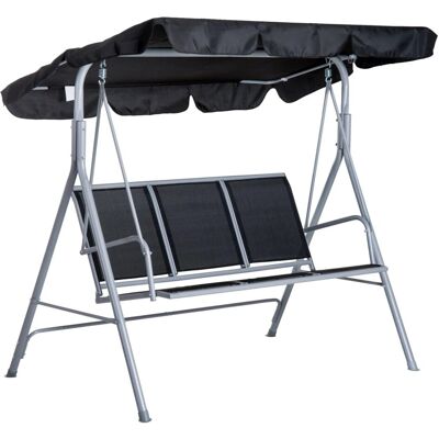 Outsunny Hollywoodschaukel mit Sonnendach 170 x 110 x 153 cm Schwarz Outsunny Hollywoodschaukel mit Sonnendach 170 x 110 x 153 cm Schwarz