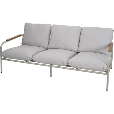 MCW Aluminium-Gartenbank O11 Outdoor 3-Sitzer Sofa 184cm Hellgrün Polster Beige MCW Aluminium-Gartenbank O11 Outdoor 3-Sitzer Sofa 184cm Hellgrün Polster Beige