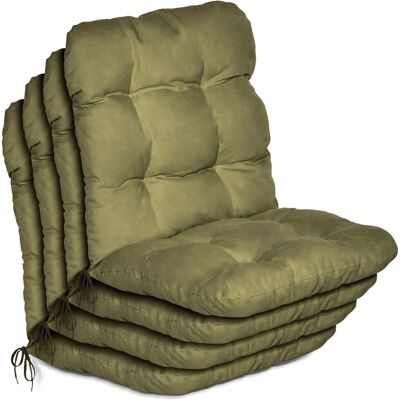 Beautissu 4er Set Niedriglehner Auflagen Set Flair NL 100x50x8cm Olivegrün Beautissu 4er Set Niedriglehner Auflagen Set Flair NL 100x50x8cm Olivegrün
