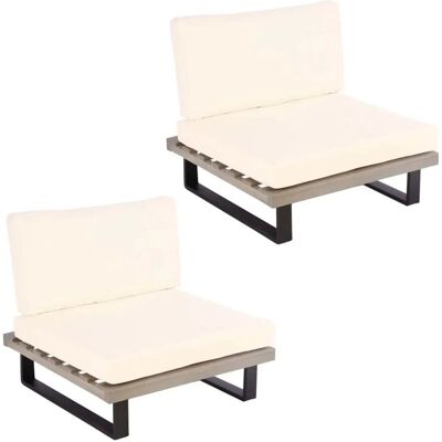 MCW Lounge-Sessel H54 2er-Set Grau Polster Cremeweiß MCW Lounge-Sessel H54 2er-Set Grau Polster Cremeweiß
