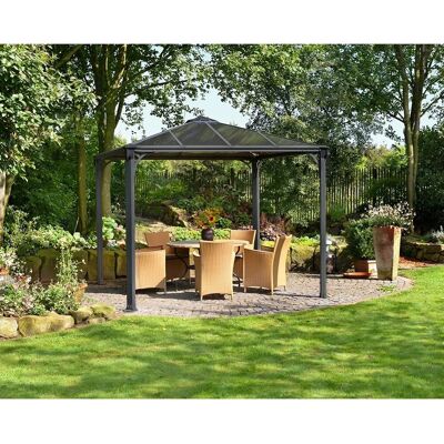 Palram - Canopia Palermo 3 x 3 GartenPavillon Anthrazit inkl. LED Set Palram - Canopia Palermo 3 x 3 GartenPavillon Anthrazit inkl. LED Set