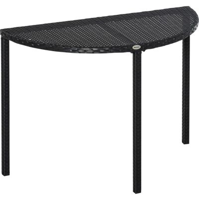 Outsunny Rattan Beistelltisch Polyrattan Metall Schwarz L100 x B50 x H74 cm Outsunny Rattan Beistelltisch Polyrattan Metall Schwarz L100 x B50 x H74 cm