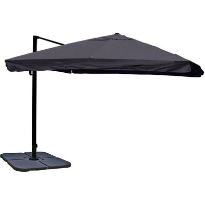 MCW Ampelschirm A96 3,5x3,5m Alu Flap Anthrazit mit Ständer MCW Ampelschirm A96 3,5x3,5m Alu Flap Anthrazit mit Ständer